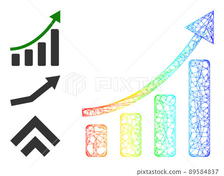 Spectrum Gradient Irregular Mesh Positive Trend Icon 89584837