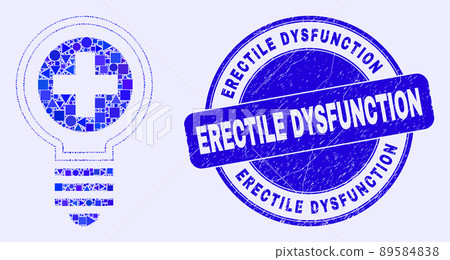Blue Scratched Erectile Dysfunction Stamp and Medical Bulb Mosaic Blue Scratched Erectile Dysfunction Stamp and Medical Bulb Mosaic 89584838