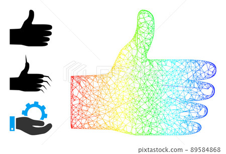 Spectrum Gradient Hatched Mesh Human Hand Icon - Stock Illustration ...