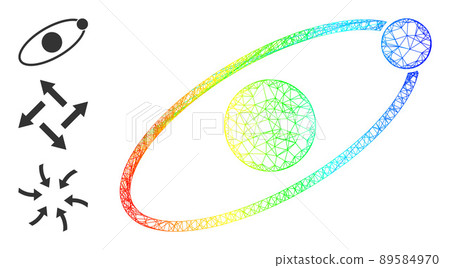Rainbow Gradient Hatched Mesh Orbit Icon - Stock Illustration [89584970 ...