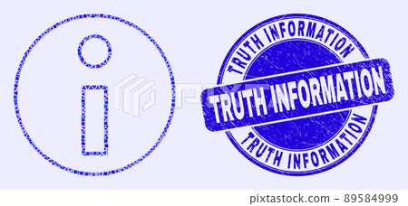 Blue Grunge Truth Information Stamp and Information Mosaic 89584999
