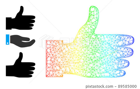 Spectrum Gradient Irregular Mesh Hand Palm Icon 89585000