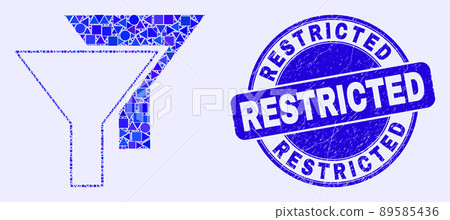 Blue Scratched Restricted Seal and Filters Mosaic Blue Scratched Restricted Seal and Filters Mosaic 89585436