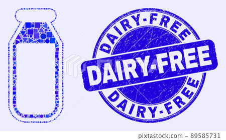 Blue Distress Dairy-Free Stamp and Drinking Bottle Mosaic Blue Distress Dairy-Free Stamp and Drinking Bottle Mosaic 89585731