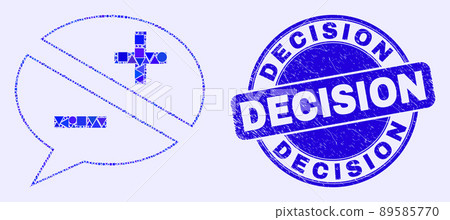 Blue Distress Decision Seal and Discussion Messages Mosaic 89585770