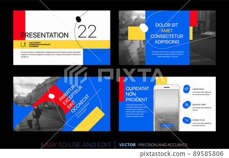 Creative presentation templates with editable design elements and infographics. Background for presentation. Vector Slide, flyer, report, marketing, advertising, annual report, banner. 89585806