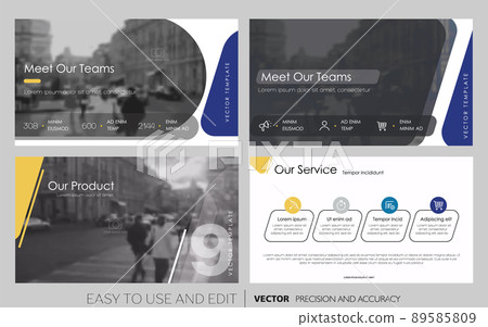 Creative presentation templates with editable design elements and infographics. Background for presentation. Vector Slide, flyer, report, marketing, advertising, annual report, banner. 89585809