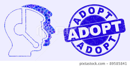 Blue Grunge Adopt Stamp and Call Service Operators Mosaic 89585841