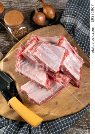 Raw pork ribs. Raw pork ribs. 89585907
