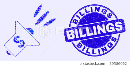 Blue Grunge Billings Seal and Banking Advertising Megaphone Mosaic 89586062
