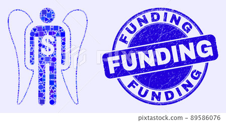 Blue Distress Funding Seal and Angel Investor Mosaic 89586076