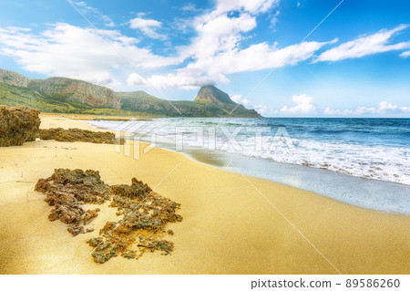 Amazing seascape of Isolidda Beach near San Vito cape. Amazing seascape of Isolidda Beach near San Vito cape. 89586260
