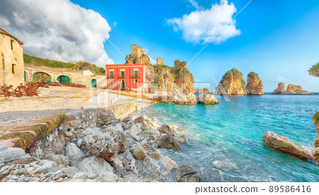 Gorgeous scene of Tonnara di Scopello Gorgeous scene of Tonnara di Scopello 89586416