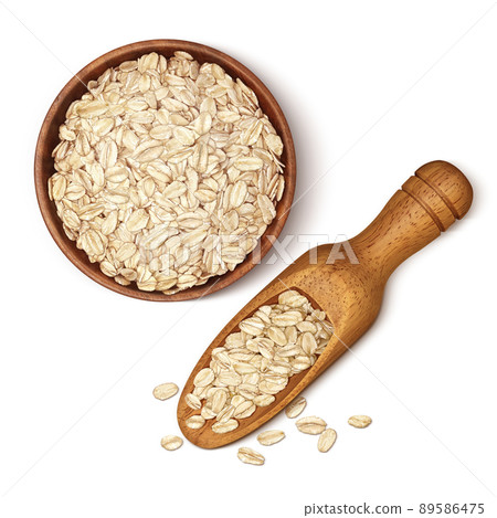 Oatmeal Oat Illustration Real Set 89586475