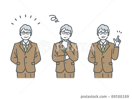 Illustration material of various facial expressions of male business owners Illustration material of various facial expressions of male business owners 89588189