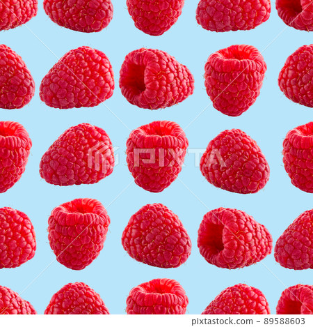 Seamless pattern with raspberry. Berries abstract background. Raspberry pattern for package design 89588603