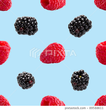 Seamless pattern with raspberry and bramble. pattern for package design, abstract background Seamless pattern with raspberry and bramble. pattern for package design, abstract background 89588611