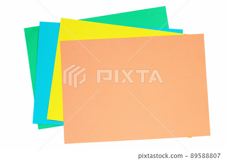 Colorful paper on white background. 89588807