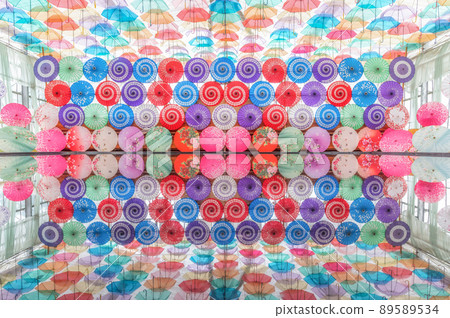 Umbrella Sky in Inawashiro Herb Garden, Inawashiro Town, Fukushima Prefecture 89589534