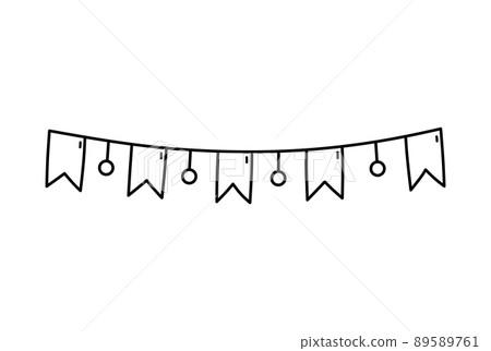 Cute festive bunting for a party isolated on white background 89589761