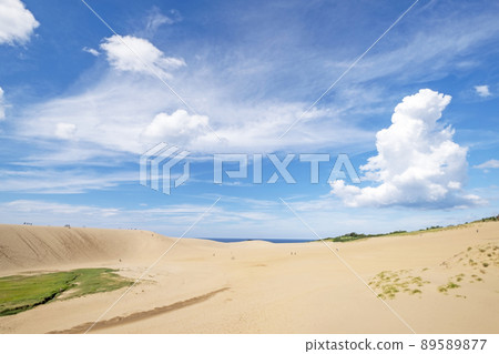 秋天天空中的鳥取沙丘 89589877