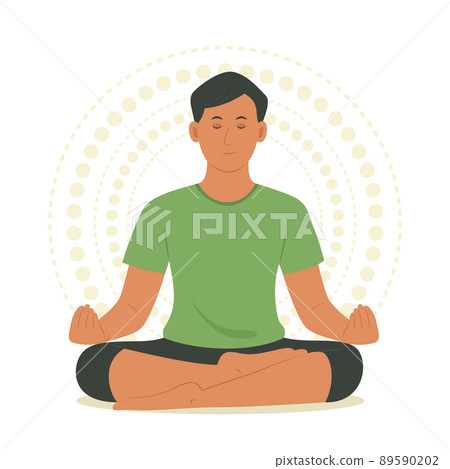 Man Practice Yoga Meditation. Man Practice Yoga Meditation. 89590202