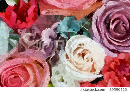 abstract oil painting peony flower rose flower illustration abstract oil painting peony flower rose flower illustration 89590513