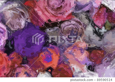 abstract oil painting peony flower rose flower illustration abstract oil painting peony flower rose flower illustration 89590514