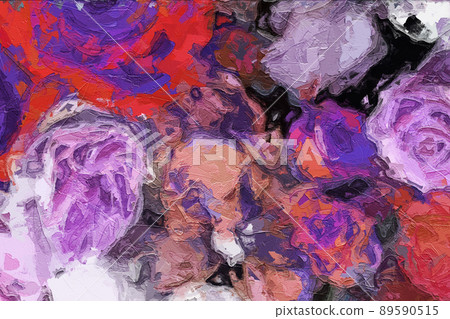 abstract oil painting peony flower rose flower illustration abstract oil painting peony flower rose flower illustration 89590515