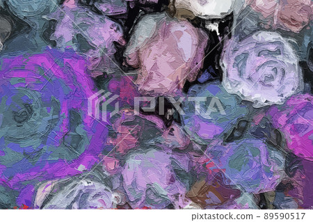 abstract oil painting peony flower rose flower illustration abstract oil painting peony flower rose flower illustration 89590517