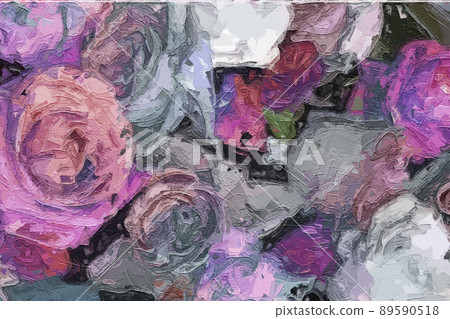 abstract oil painting peony flower rose flower illustration abstract oil painting peony flower rose flower illustration 89590518