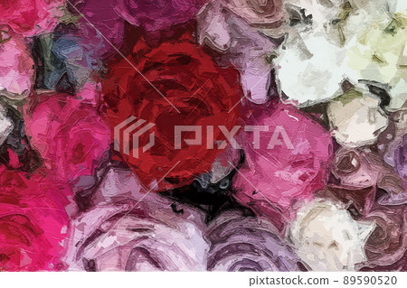 abstract oil painting peony flower rose flower illustration abstract oil painting peony flower rose flower illustration 89590520