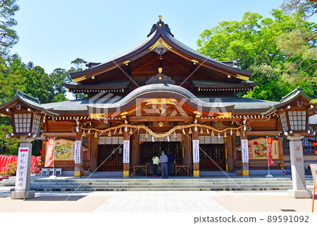 Iwanuma City, Miyagi Prefecture, Fresh Green Takekoma Shrine, Haiden 89591092