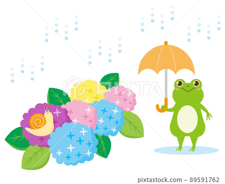 Cute frog and snail hydrangea Cute frog and snail hydrangea 89591762