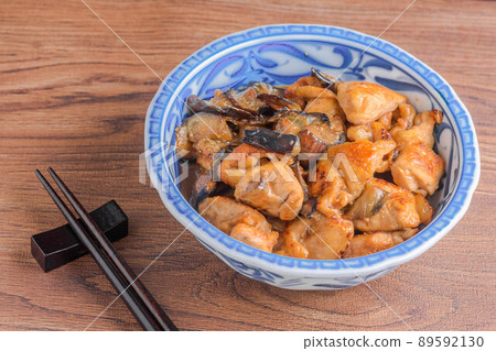 Boiled chicken and eggplant Boiled chicken and eggplant 89592130