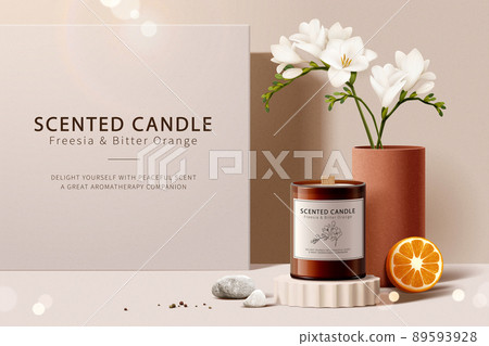 Minimal scented candle ad template 89593928