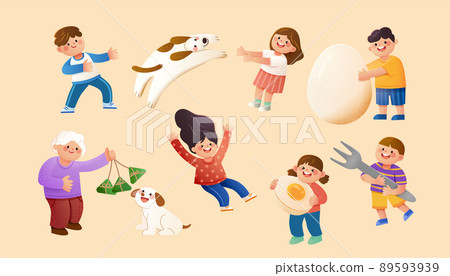 Asian people element set Asian people element set 89593939