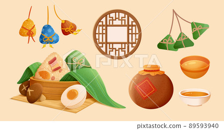 Cute Duanwu Festival food elements Cute Duanwu Festival food elements 89593940