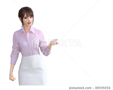Japanese office lady to guide you (upper body) 89595058