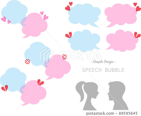 Simple speech bubble frame Men's and women's love conversation set Simple speech bubble frame Men's and women's love conversation set 89595645