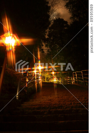 Stone steps at night in the dark mountain temple Stone steps at night in the dark mountain temple 89595989