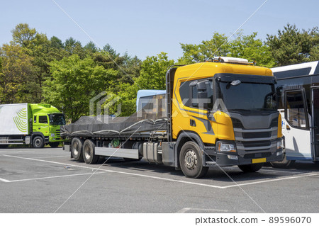 A special car stopped at a rest area 89596070