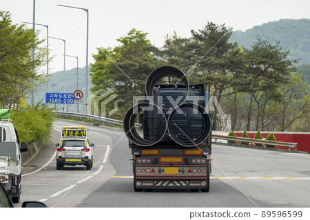 Freight car leaving a rest area Freight car leaving a rest area 89596599