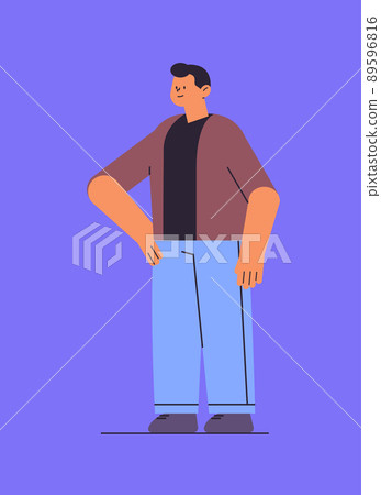 man in casual clothes cute guy standing pose male cartoon character full length vertical man in casual clothes cute guy standing pose male cartoon character full length vertical 89596816