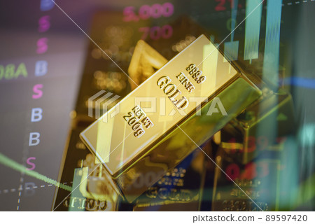 Gold bars in box, Stack of gold bars financial business economy concepts, wealth and reserve success in business and finance 89597420