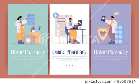 Online pharmacy service posters 89597614