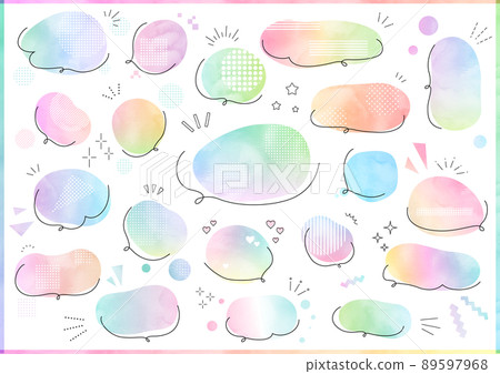 Hand-painted speech bubble set (watercolor, gradation) 89597968