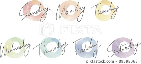 手寫的一周中的一天 icon_weekly 集 手寫的一周中的一天 icon_weekly 集 89598365