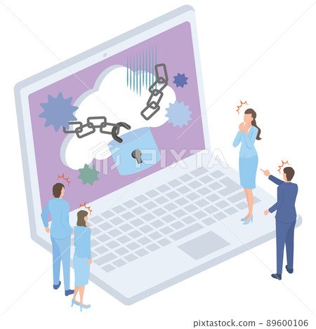 A company employee who is surprised that the security of the company is broken A company employee who is surprised that the security of the company is broken 89600106