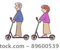 老夫婦在電動滑板上享受約會 89600539